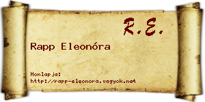 Rapp Eleonóra névjegykártya